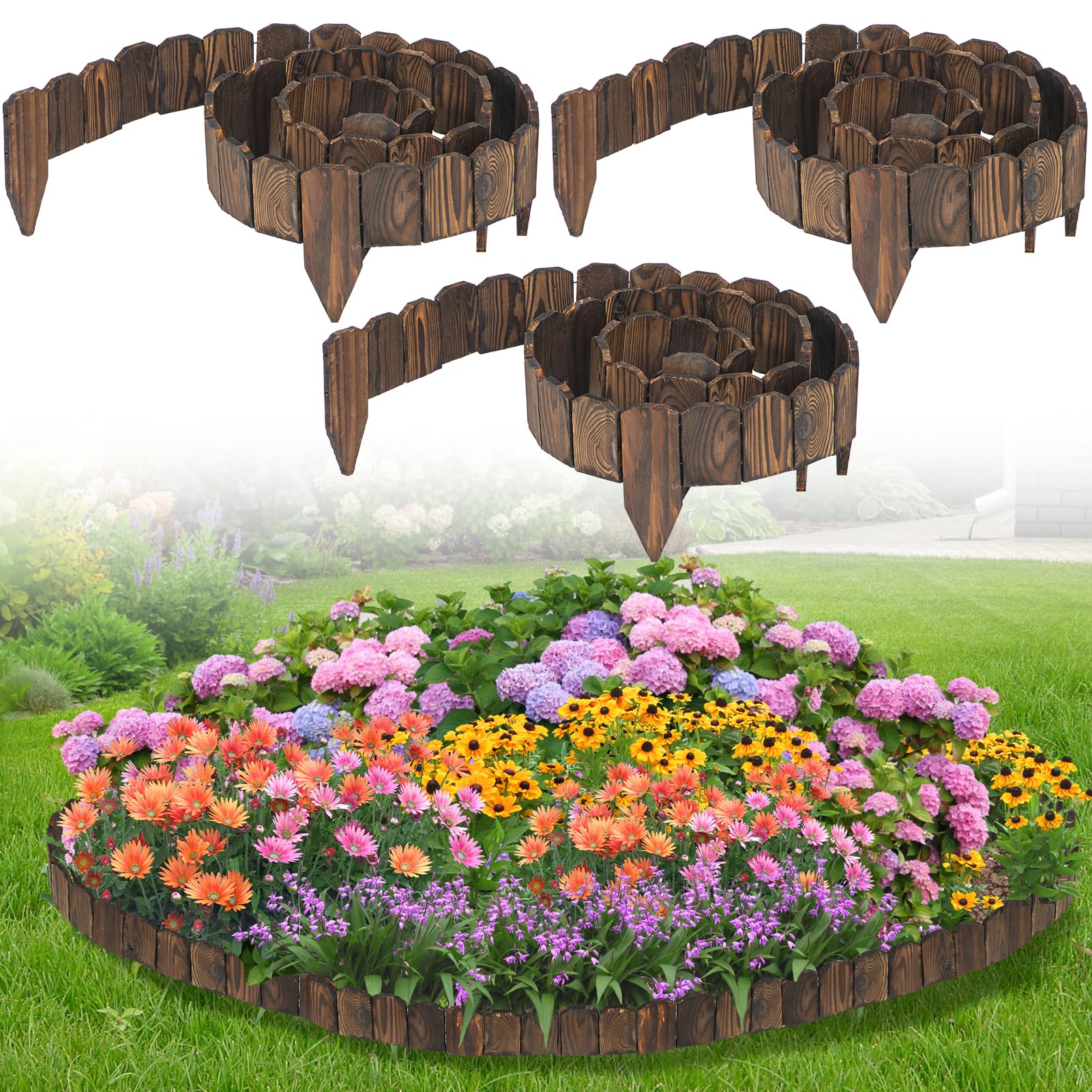 Amazon.com : 9.6ft L x 3.9in H Landscape Edging - 3 Packs Sturdy